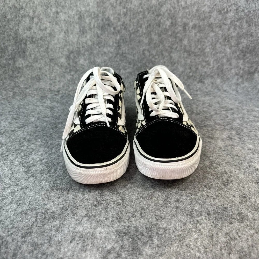 Vans Checker suede Leather Shoes Men's 6.5 Womens 8 White Black Off The Wall - Picture 7 of 10